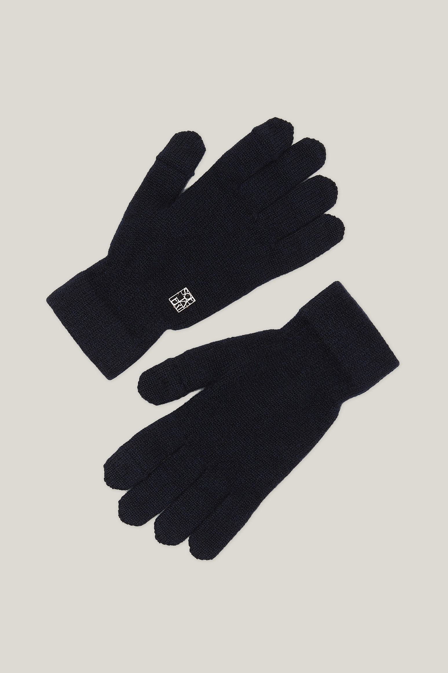 Finger Hole Knit Gloves For Mens (Midnight Navy)