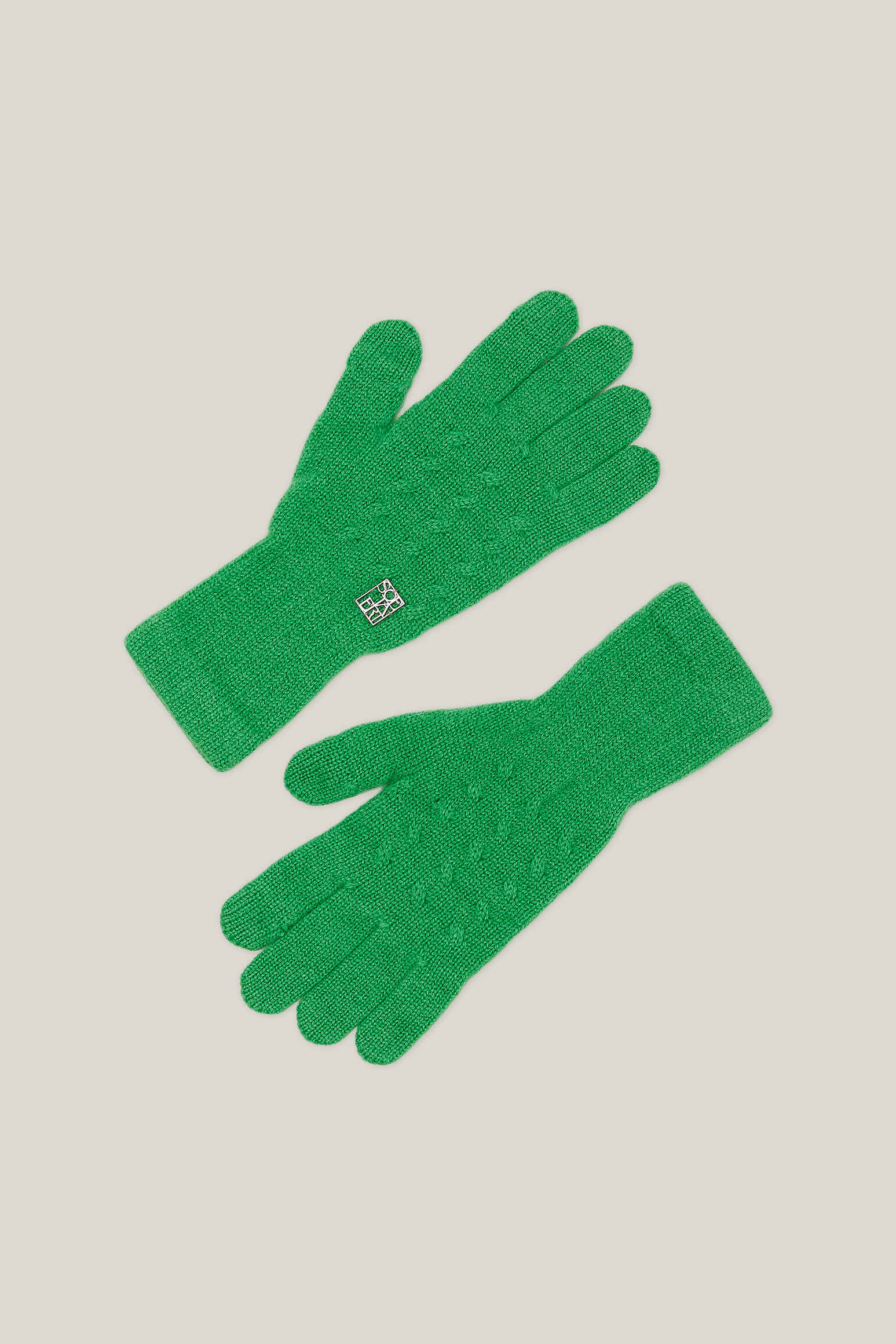 Finger Hole Knit Gloves For Womens (Forest Green)