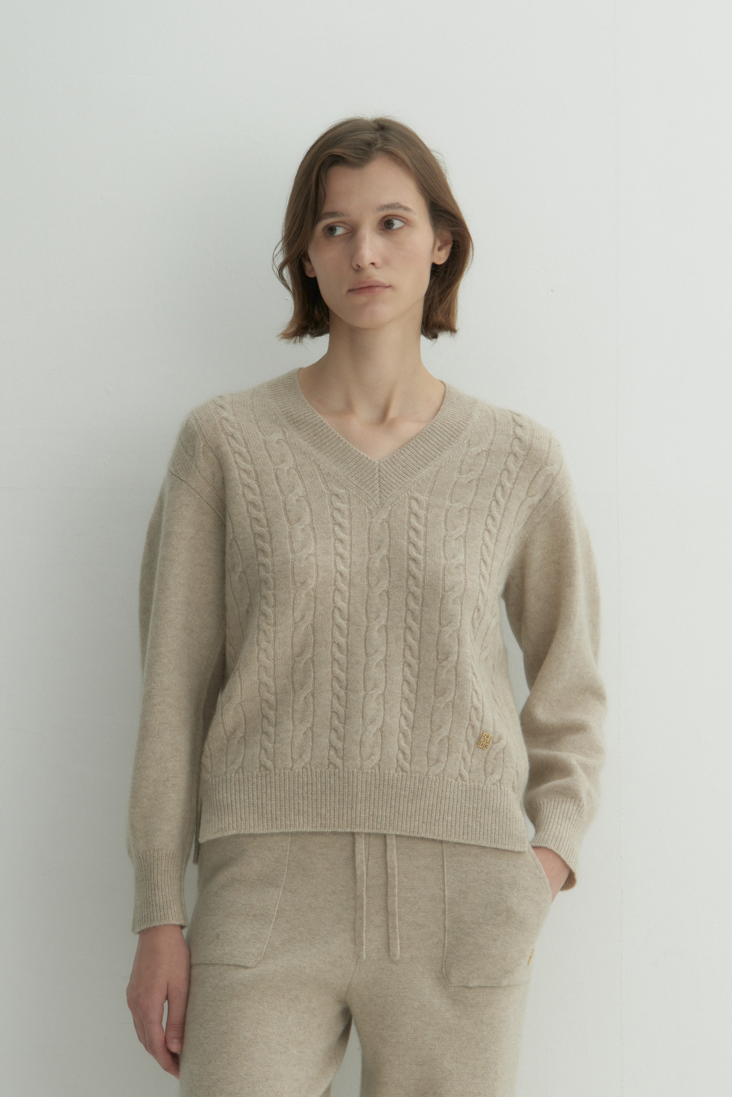 Sara Cable Pullover (Oatmeal Beige)